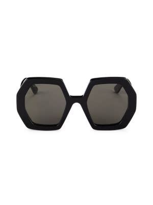 gucci 56mm geometric glitter sunglasses